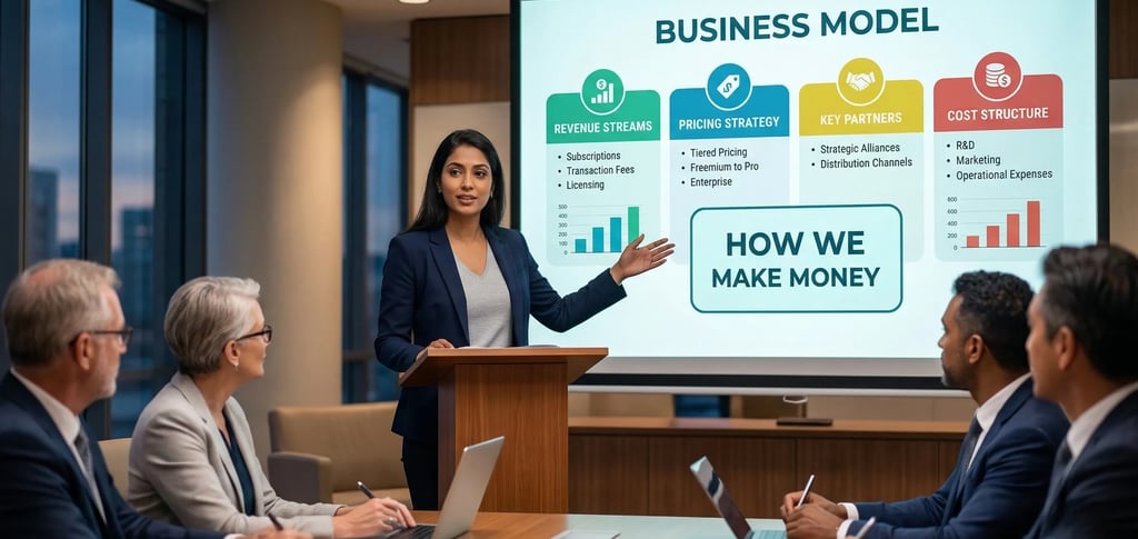 Pitch Deck Business Model Slide: Showing VCs How You Make Money