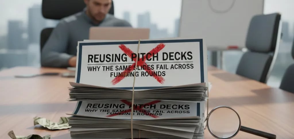 Reusing Pitch Decks: Why the Same Slides Fail Across Funding Rounds