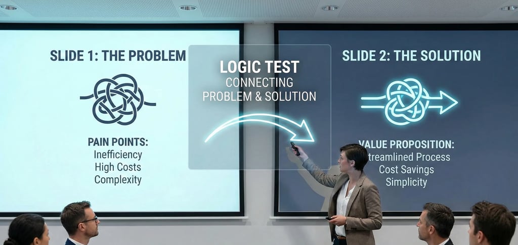 The 2-Slide Pitch Deck Logic Test: Connecting Problem and Solution