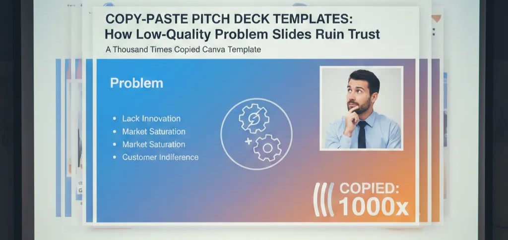 Copy-Paste Pitch Deck Templates: How Cheap Problem Slides Destroy Credibility