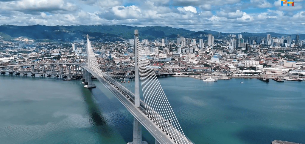 Cebu City skyline and CCLEX bridge