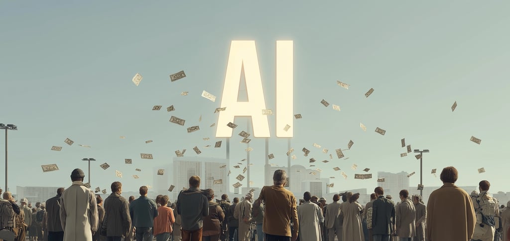 a crowd of people standing around a large letter a