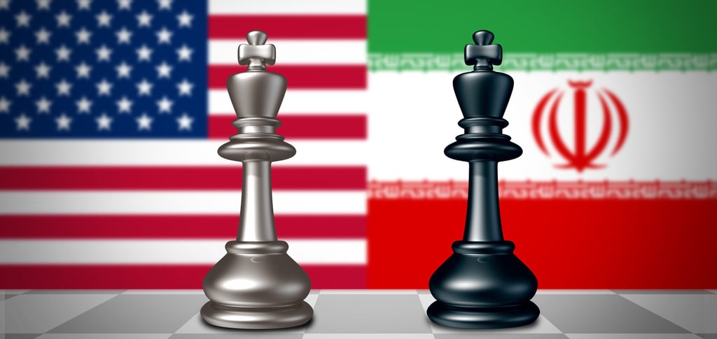 image of American and Iranian flags
