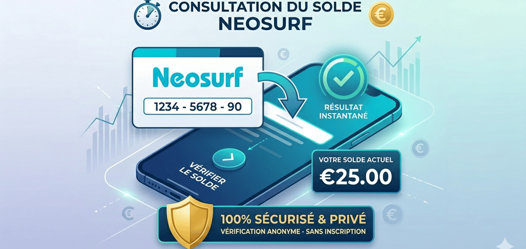 Solde Neosurf : Vérifier mon code à 10 chiffres (Sans compte)