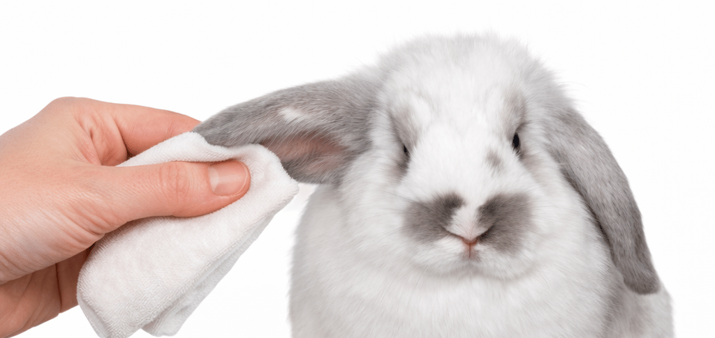 Hot Cross Buns' Potsticker getting an ear cleaning