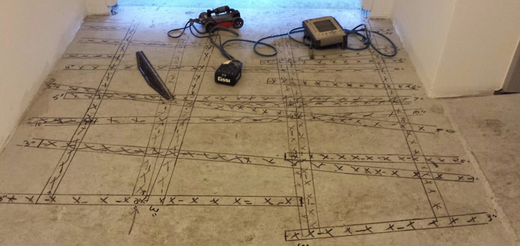 Concrete floor that has been RADAR Imaged