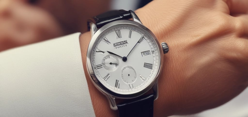 silver and black round analog watch