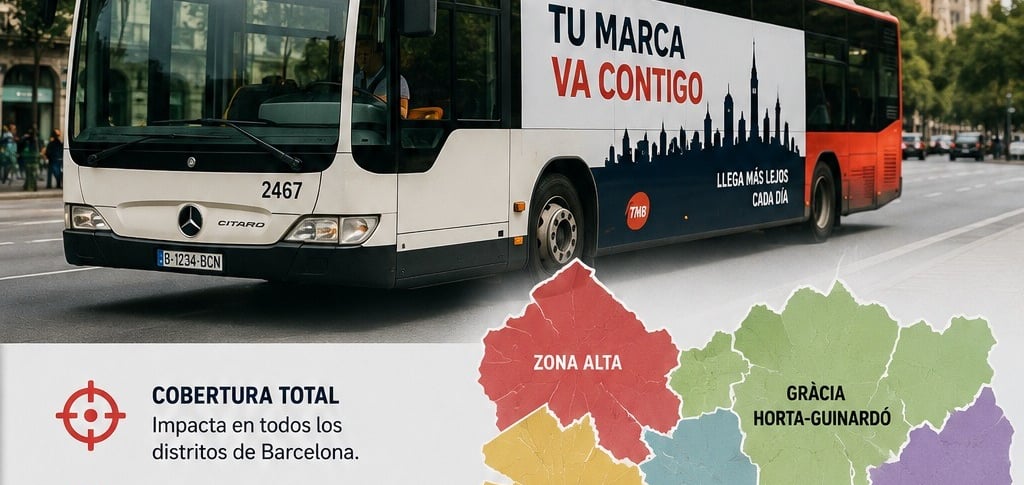 Publicidad Autobuses Barcelona por distritos y zonas