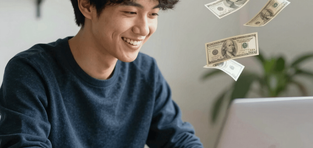 fan of 100 U.S. dollar banknotes