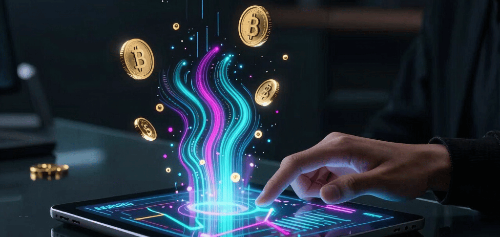 a man and woman wearing graduation gowns and holding a trophy