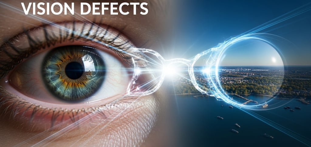 Uma pessoa com lentes de correção e lentes de correção