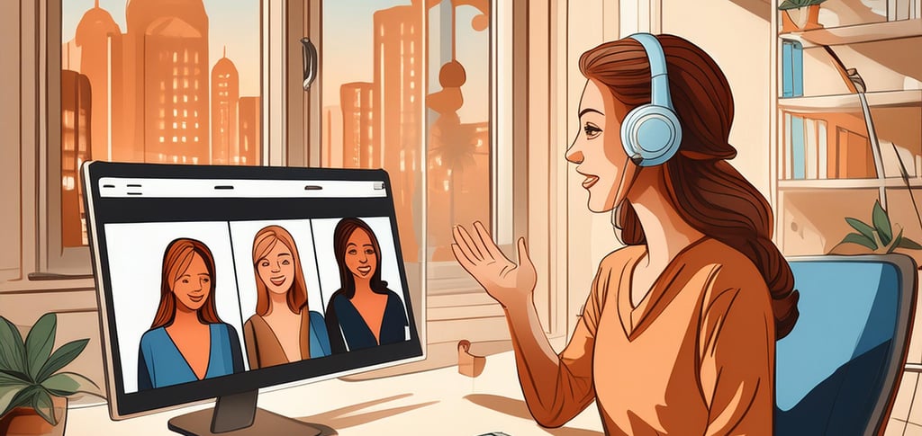 femmes qui parlent sur zoom en visioconference