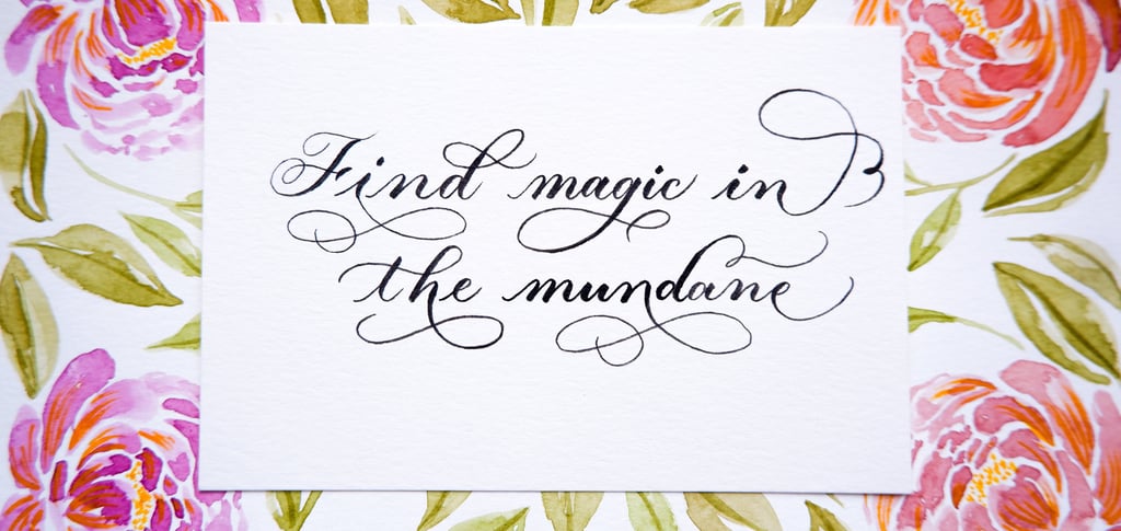 Brush pen calligraphy affirmation card by NYC calligrapher Handwritten by Belle.