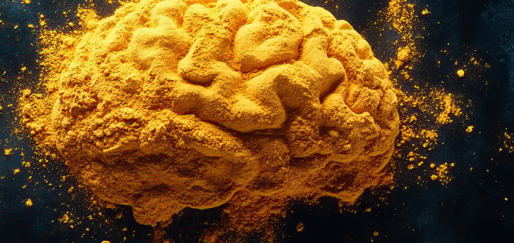 Cerebro hecho con polvo de ashwagandha