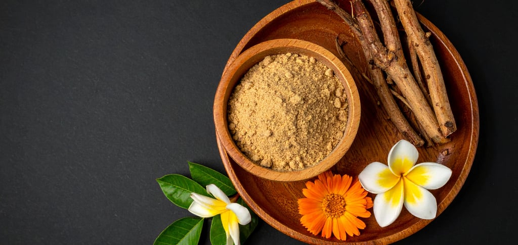 Polvo y raíz de ashwagandha