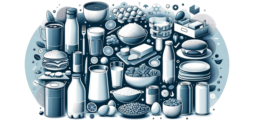 a circle of food items with a variety of ingredients