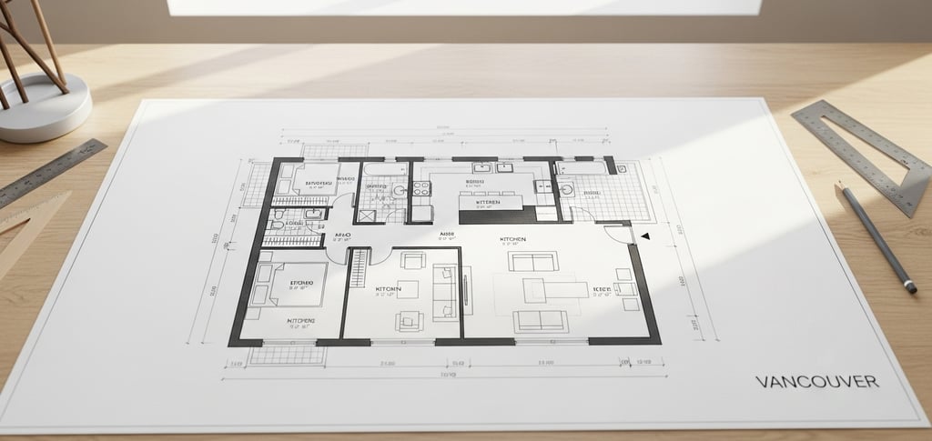Detailed floor plan from as-built survey of a Vancouver residential home