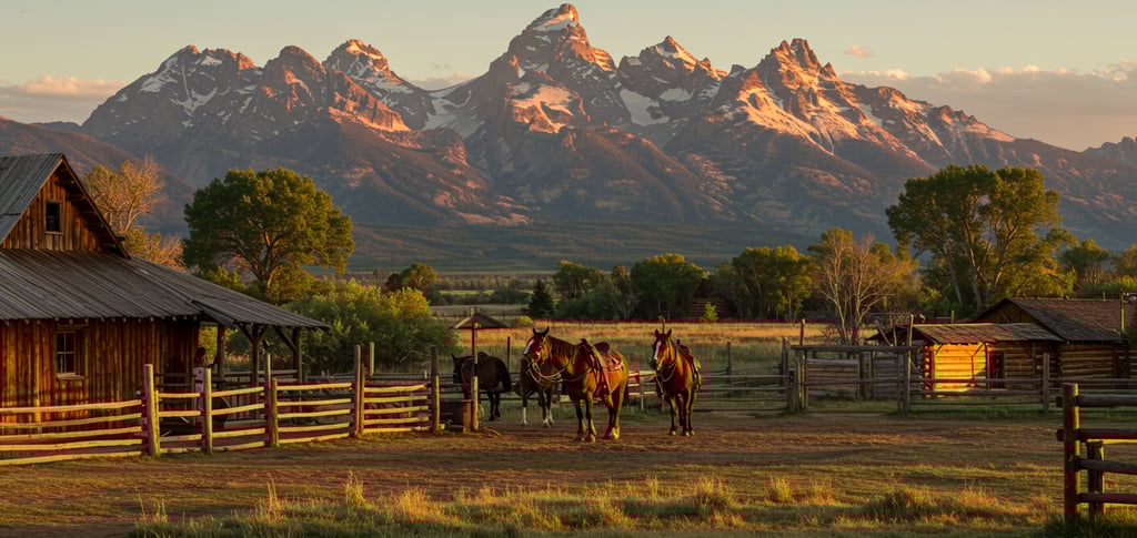 Colorado dude ranch vacation planning: Topographical map, lasso, cowboy boots, hat, and a checklist 