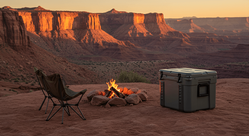 Comparison of the best camping coolers 2025, featuring hard and soft coolers in diverse US camping