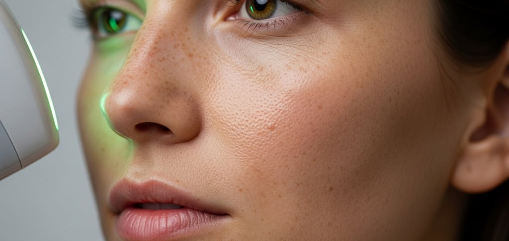 a woman with green eyes and a green eyeliners