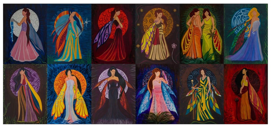 the 12 fairies of the zodiac paintings by YOUS