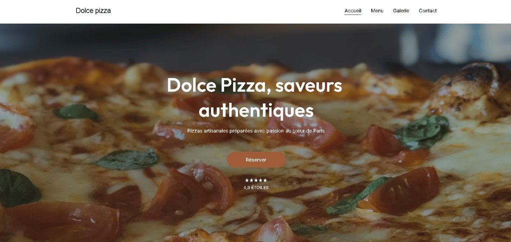 Site vitrine de pizzéria 