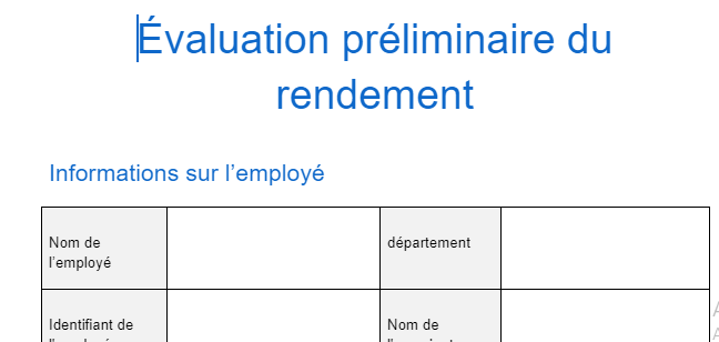 Grille évaluation intégration salarié : suivi de performance