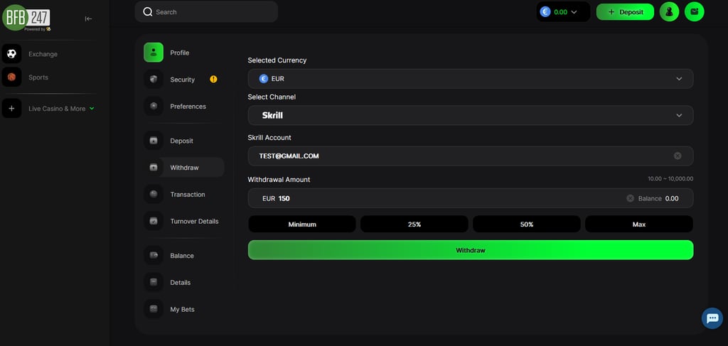 deposit bfb247 orbit exchange