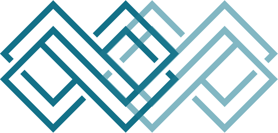 Two-toned teal luxury infinity logo vector, overlapping lines