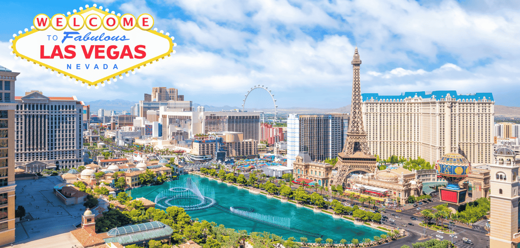 a cityscape of las vegas and the las vegas strip