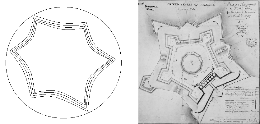 Bastioninio agato piešinio schema