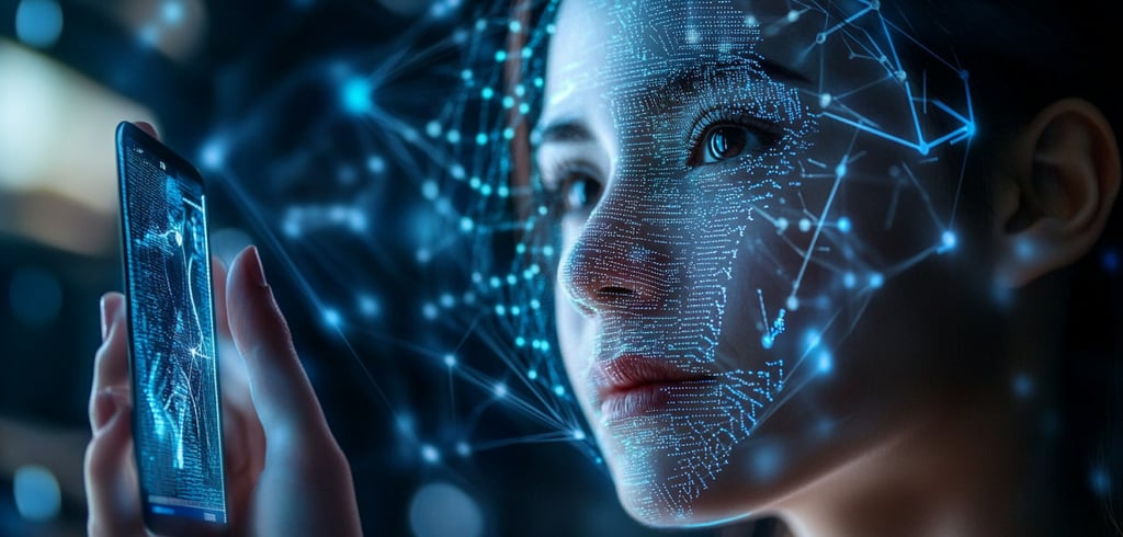 a woman with a futuristic face mask and a futuristic face