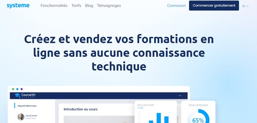 Système.io, Plateforme lms pour organisme de formation