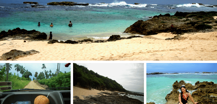 Trajeto e praias de Nuku’alofa, Tonga, com a autora durante a visita.