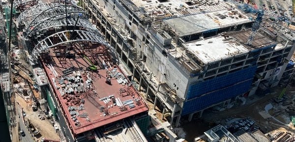 Aerial view of Bukit Chagar RTS station construction site