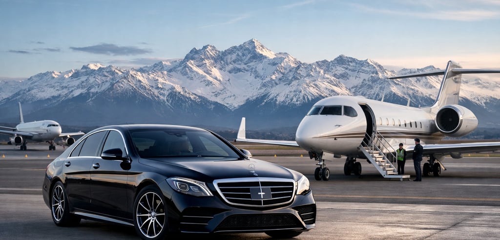 Private airport transfer in Switzerland with chauffeur driven vehicle