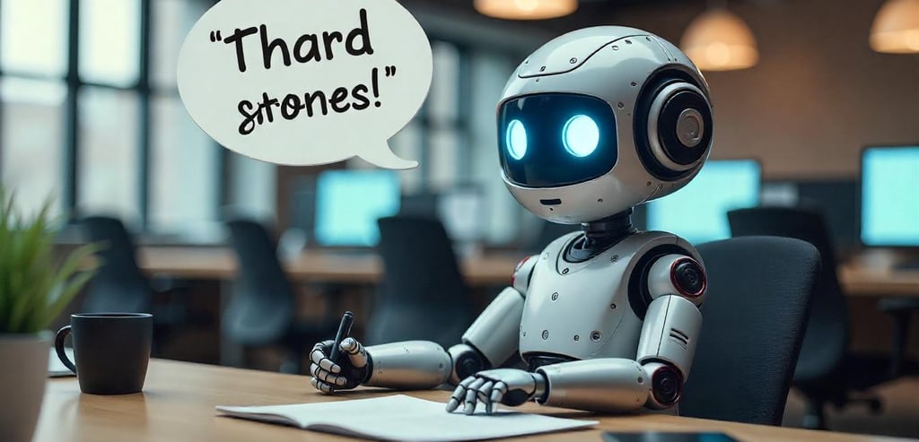 A robot is writing and generating error