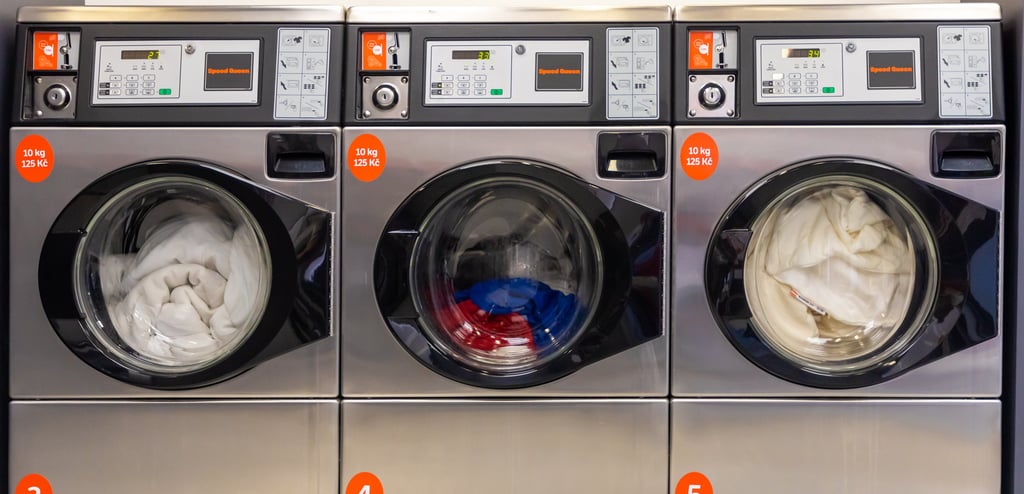 Commercial washer machine, designed for high-capacity laundry in businesses and industrial settings