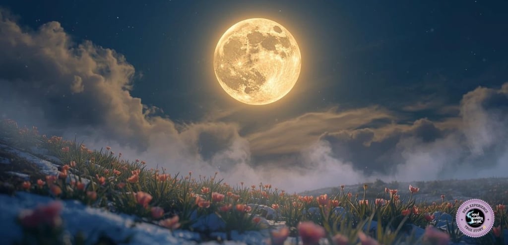 March's Full Moon Worm Moon in the night sky Soul Sisters Tarot