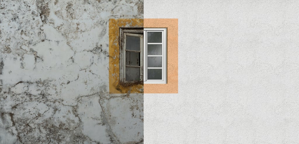 avant et après netoyage façade au karcher