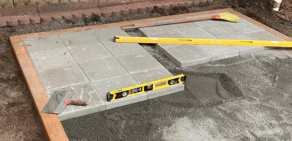 stone pavers under construction