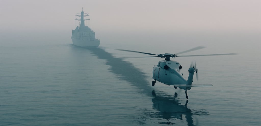 Helicopter Landing on a Ship