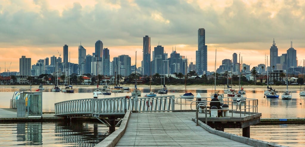 vista do pier st kilda de melbourne australia
