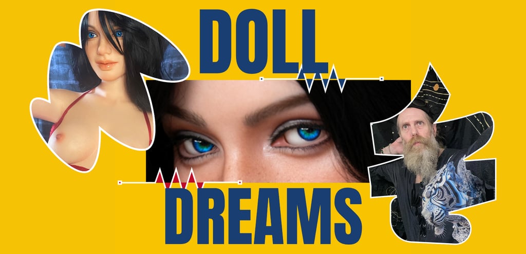graphic element feature a sex doll and a beard man
