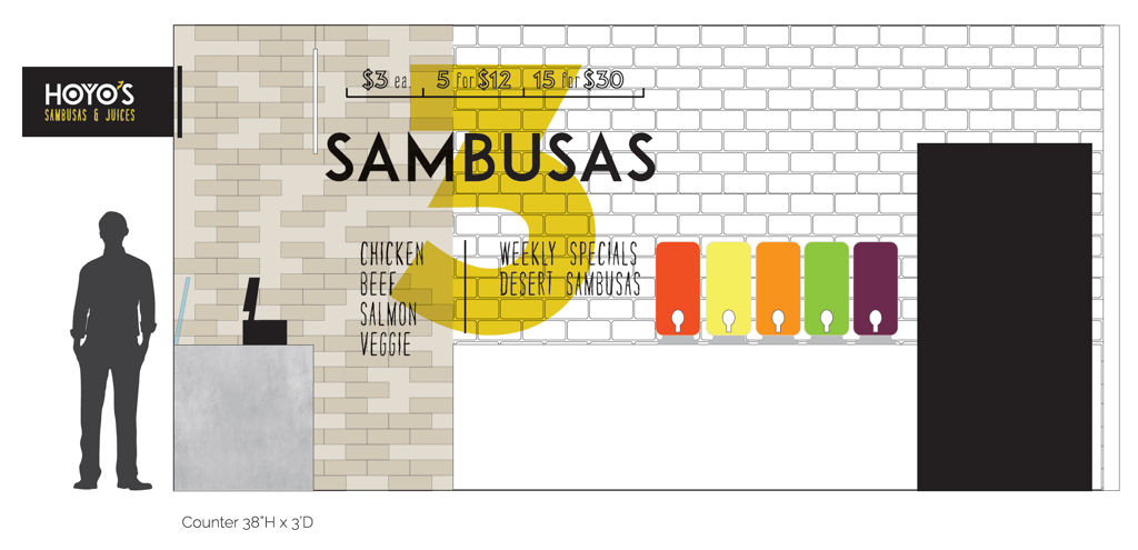 Hoyo's Kitchen Sambusas & Juices Environmental Graphics