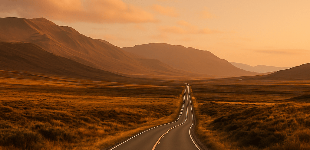 A long winding road symbolizing the long journey of life.