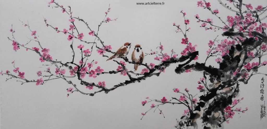 prunus peinture chinoise