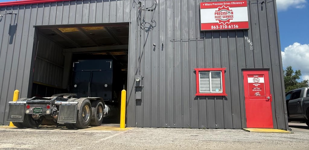 a truck parked inside procesion fleet garage