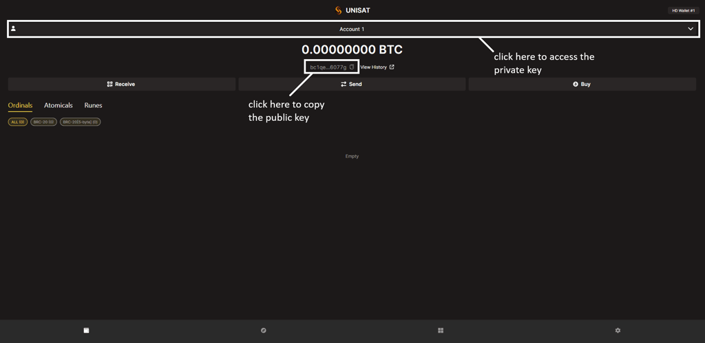 Unisat Bitcoin wallet balance