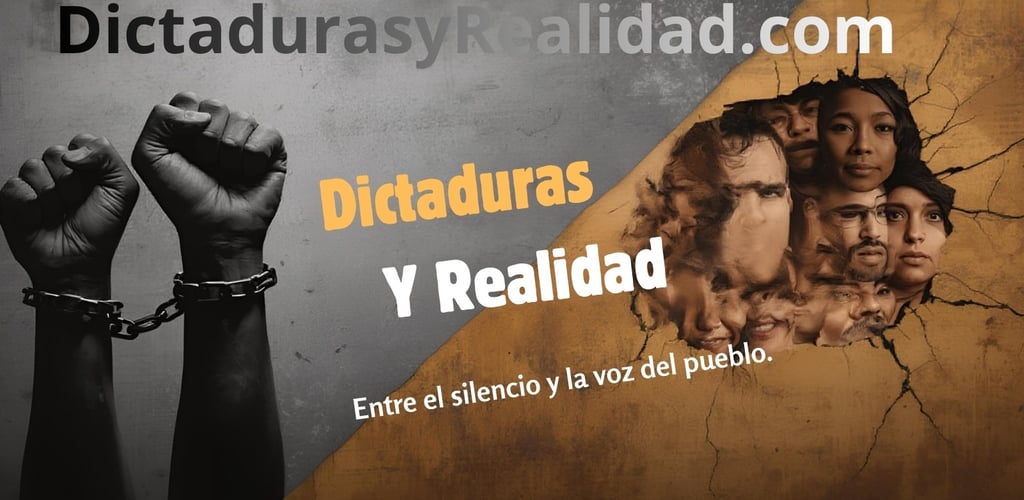 Handcuffed fists symbolizing political struggle against dictatorship and oppression with human faces.